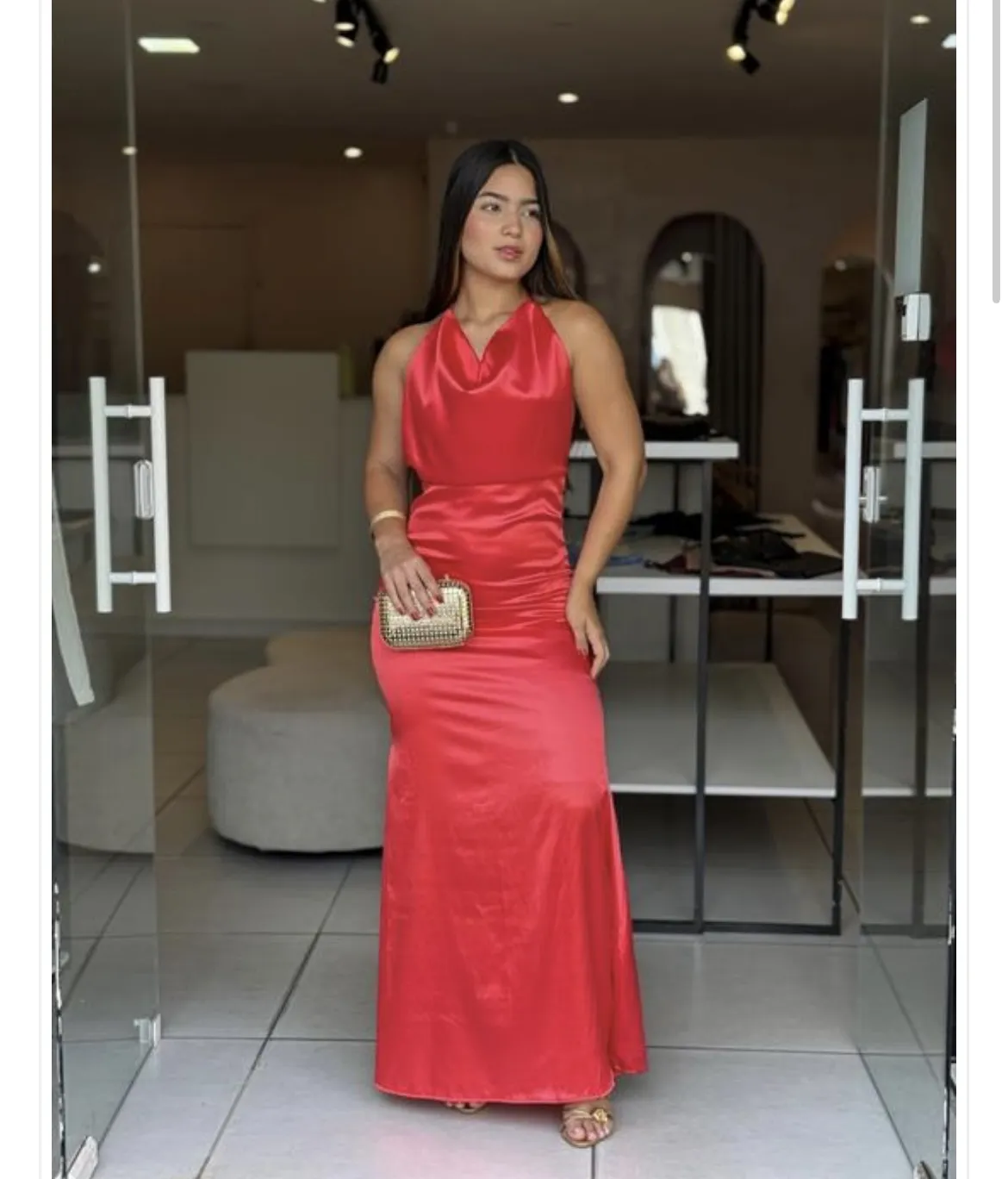Vestido longo verm